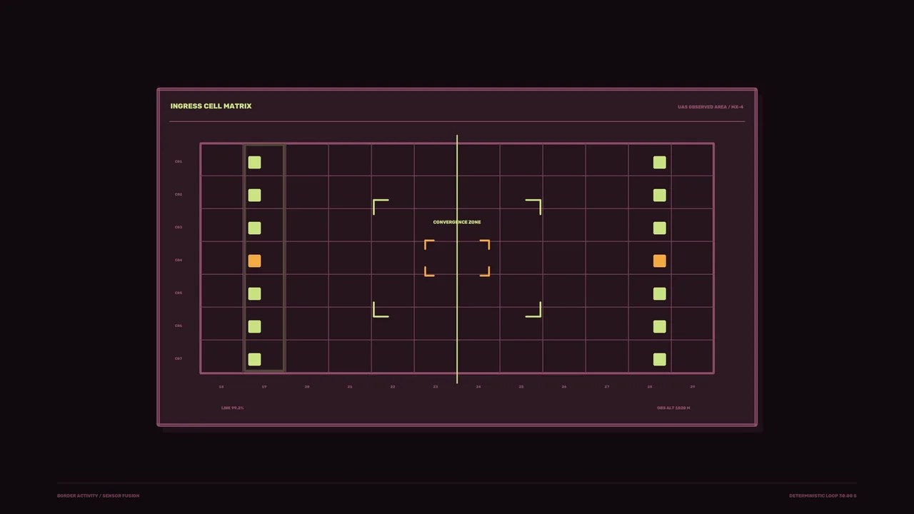 Sci-Fi Ingress Cell Matrix Grid HUD 4K Wallpaper