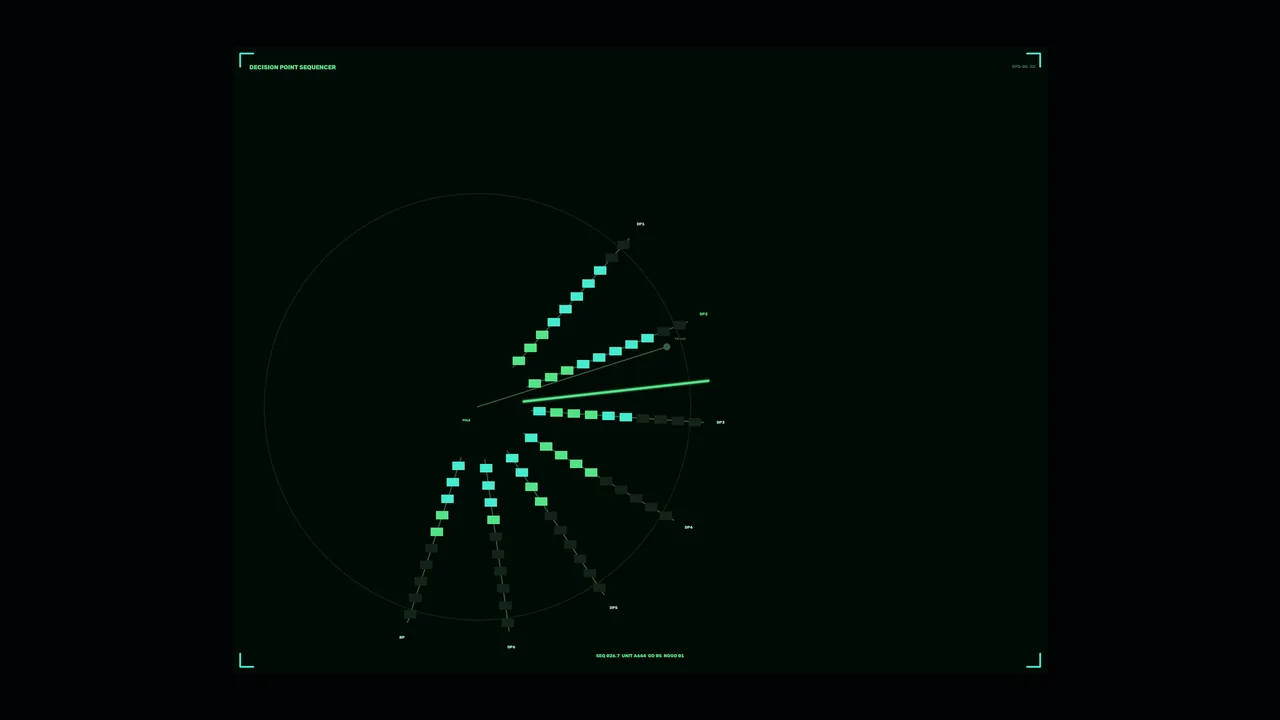Green Decision Point Sequencer HUD Interface 4K Wallpaper