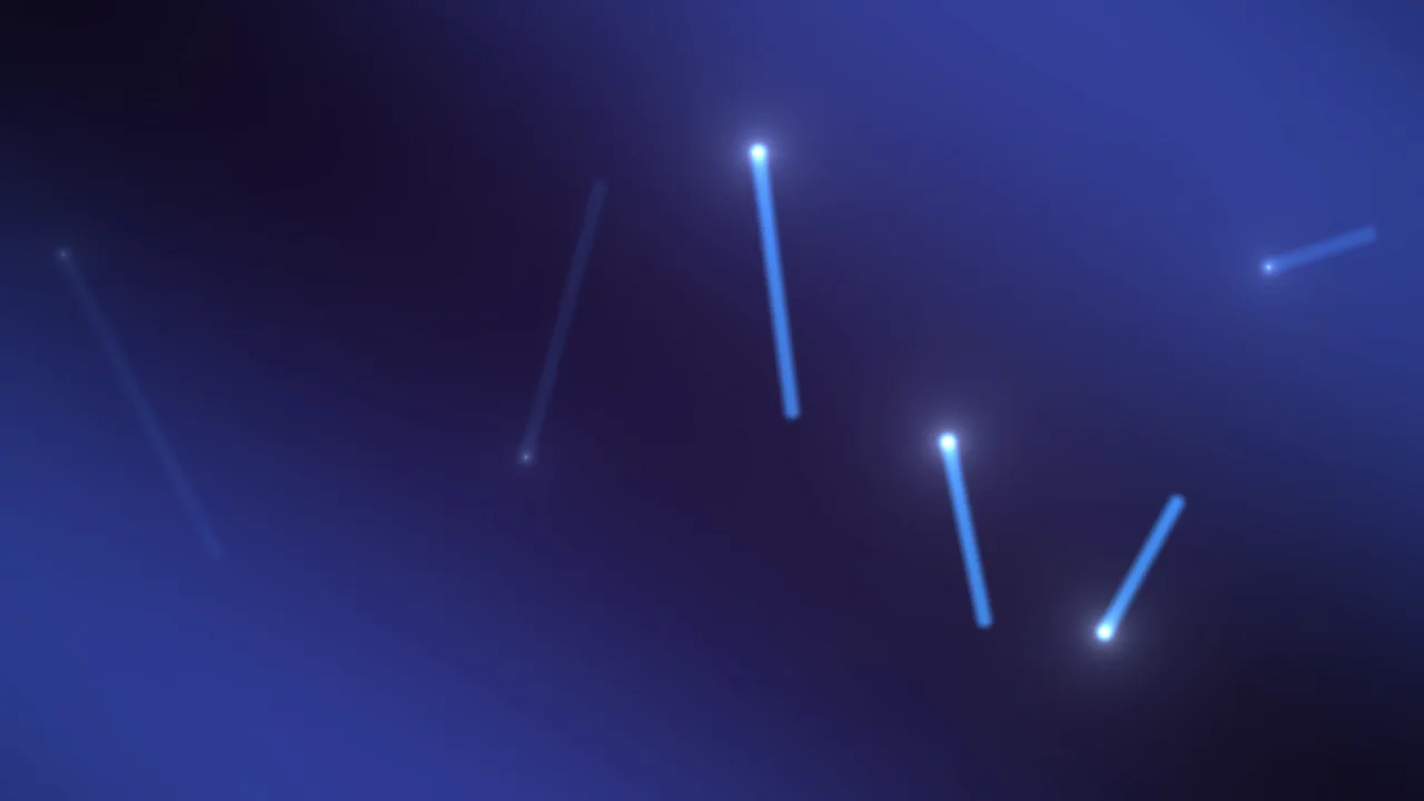 Blue Glowing Constellation Points and Lines on Dark Purple Background