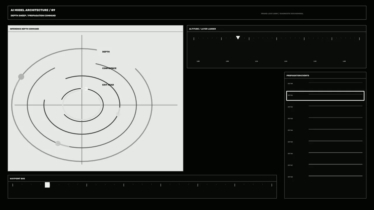 Monochrome Depth Scan HUD Dashboard 4K Sci-Fi Wallpaper
