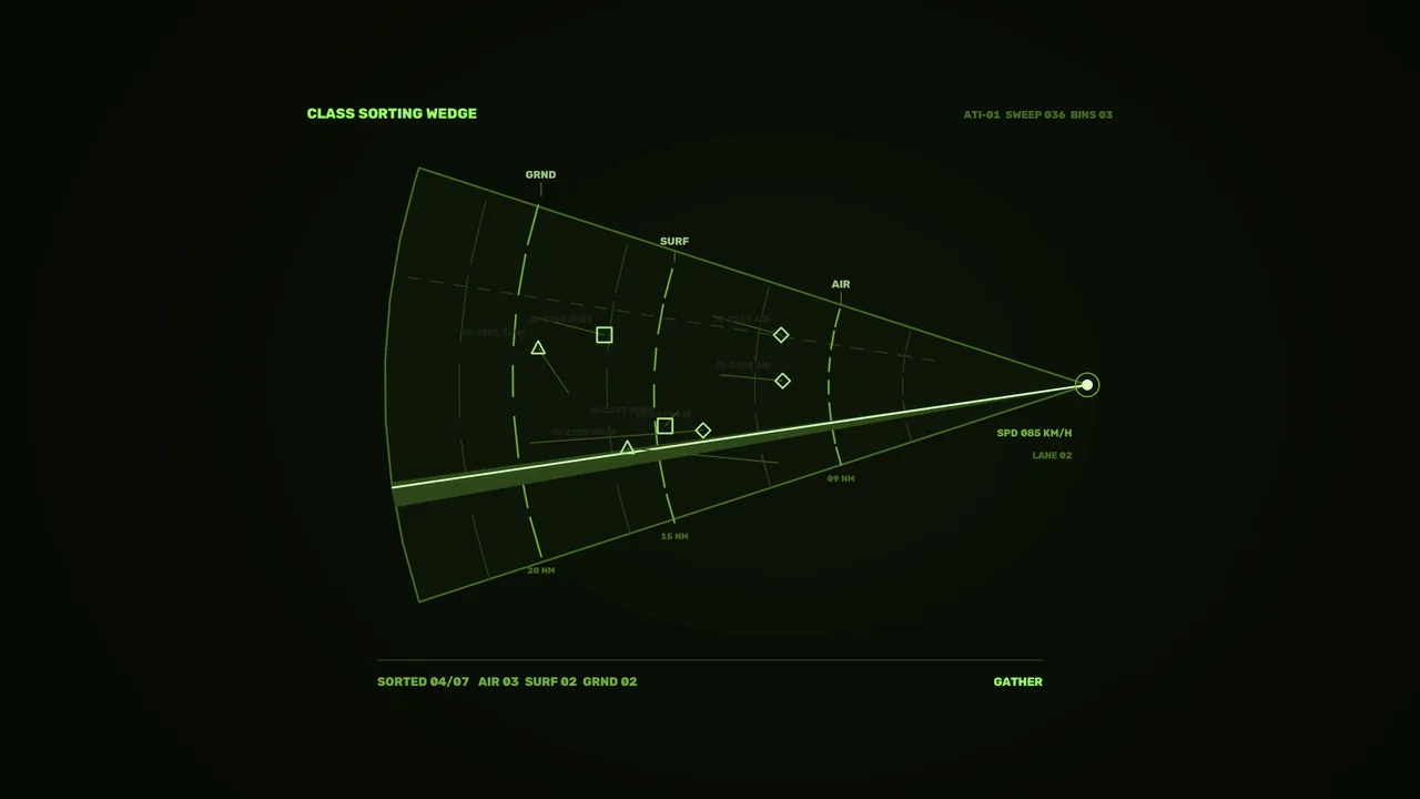 Green Sci-Fi Target Identification HUD with Sector Scanner — 4K Wallpaper