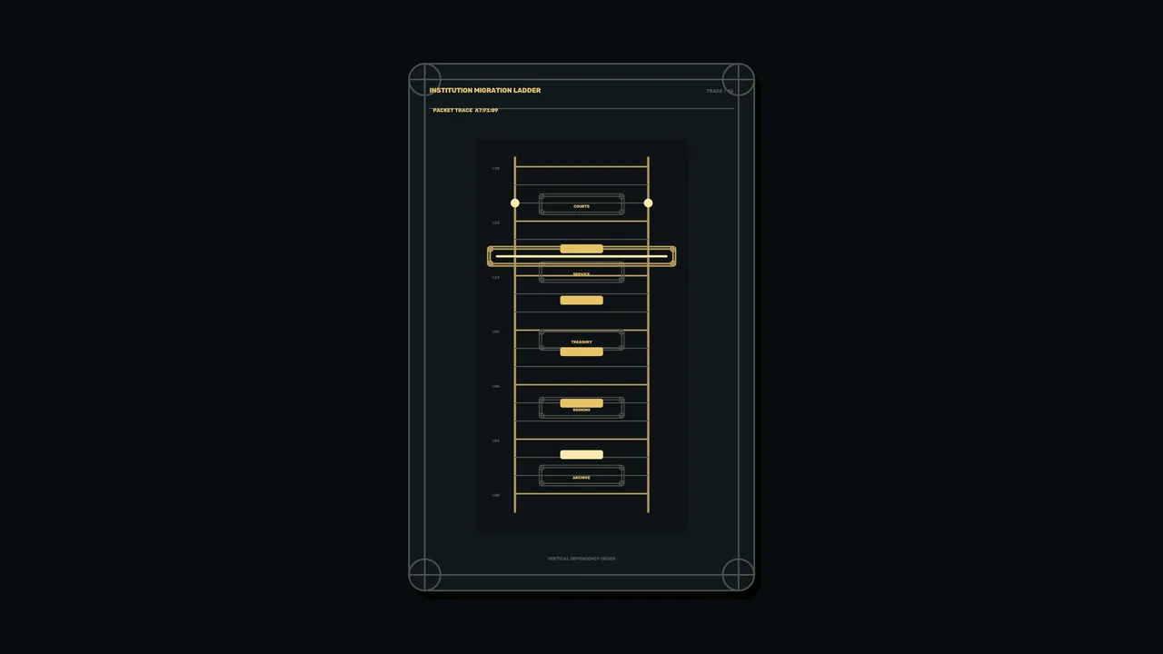 Institution Migration Ladder Sci-Fi HUD 4K Wallpaper