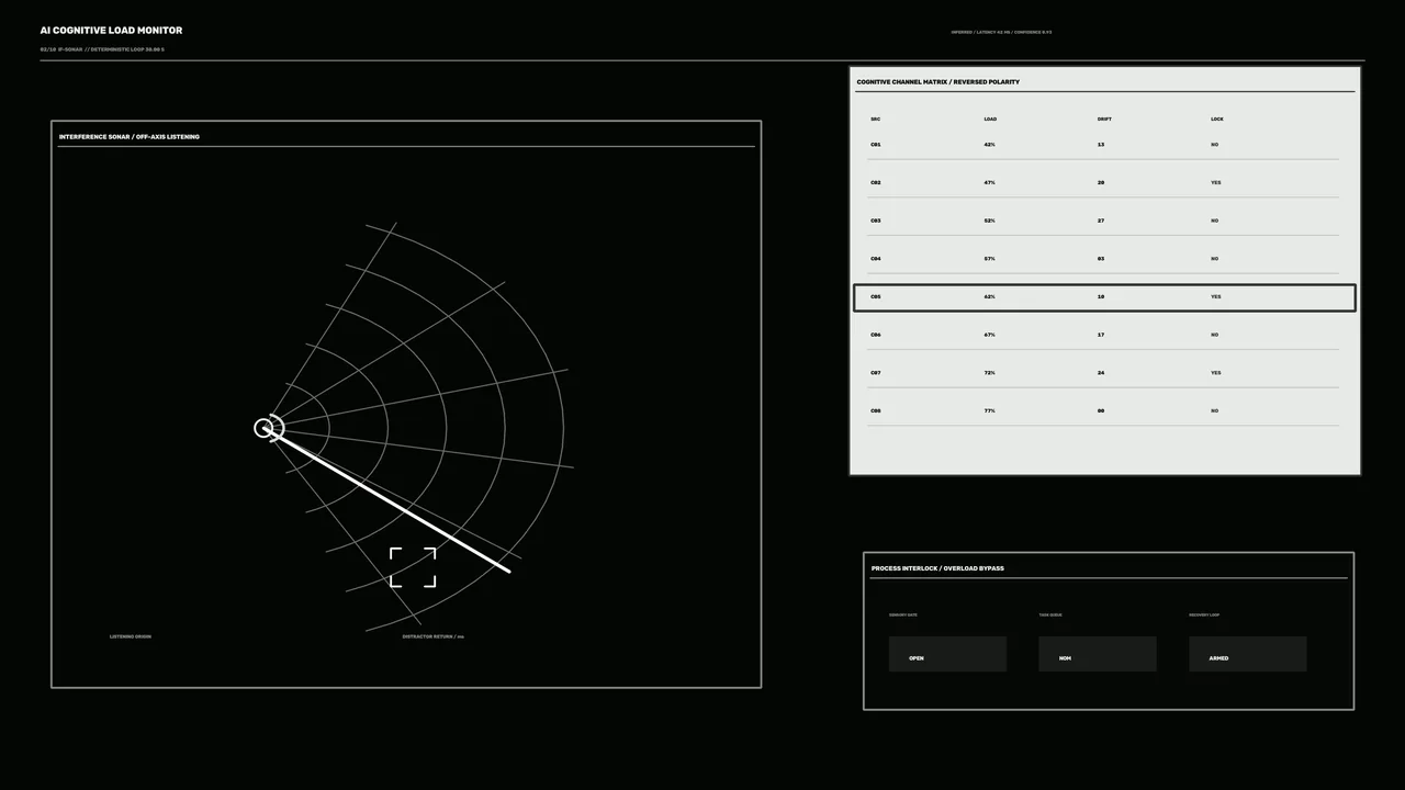 Monochrome Sonar Scanner HUD Telemetry Dashboard 4K Wallpaper
