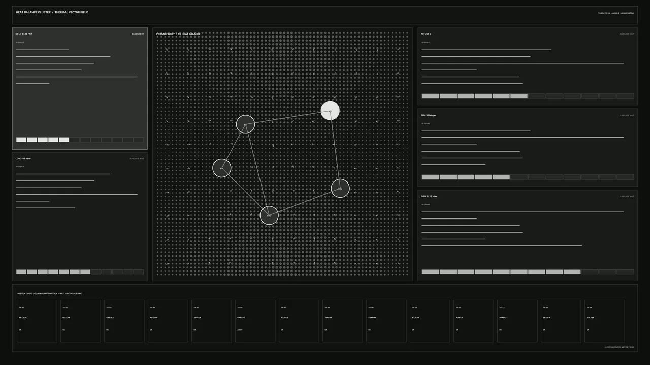 Industrial Thermal Performance Monitoring HUD Dashboard 4K Wallpaper
