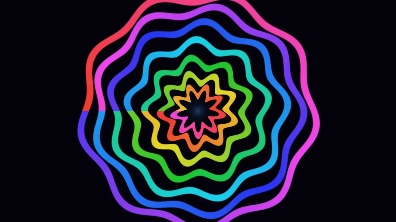 Rainbow Concentric Mandala Vortex 4K Wallpaper