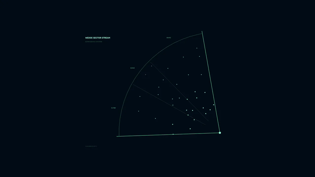 Futuristic Wedge-Sector Data HUD 4K Wallpaper