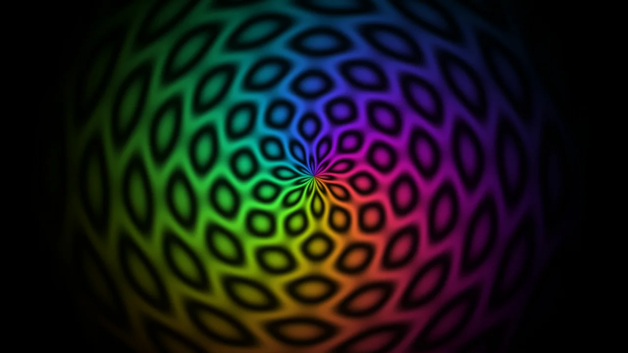 Radial Rainbow Petal Pattern 4K Wallpaper