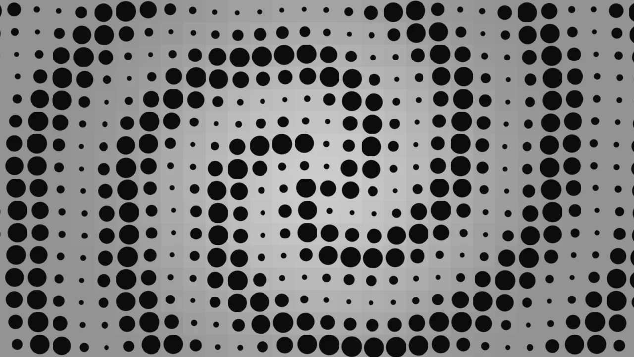 Monochrome Dot-Matrix Sci-Fi HUD Wallpaper