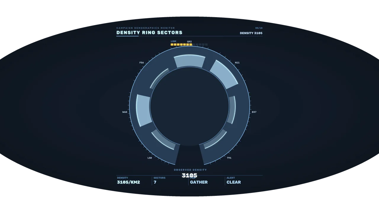 Circular Density Ring Sectors HUD 4K Sci-Fi Wallpaper