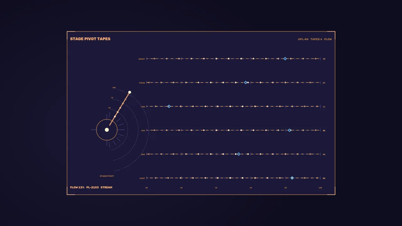 Data Pipeline Telemetry HUD with Stage Flow Dashboard – 4K Sci-Fi Wallpaper