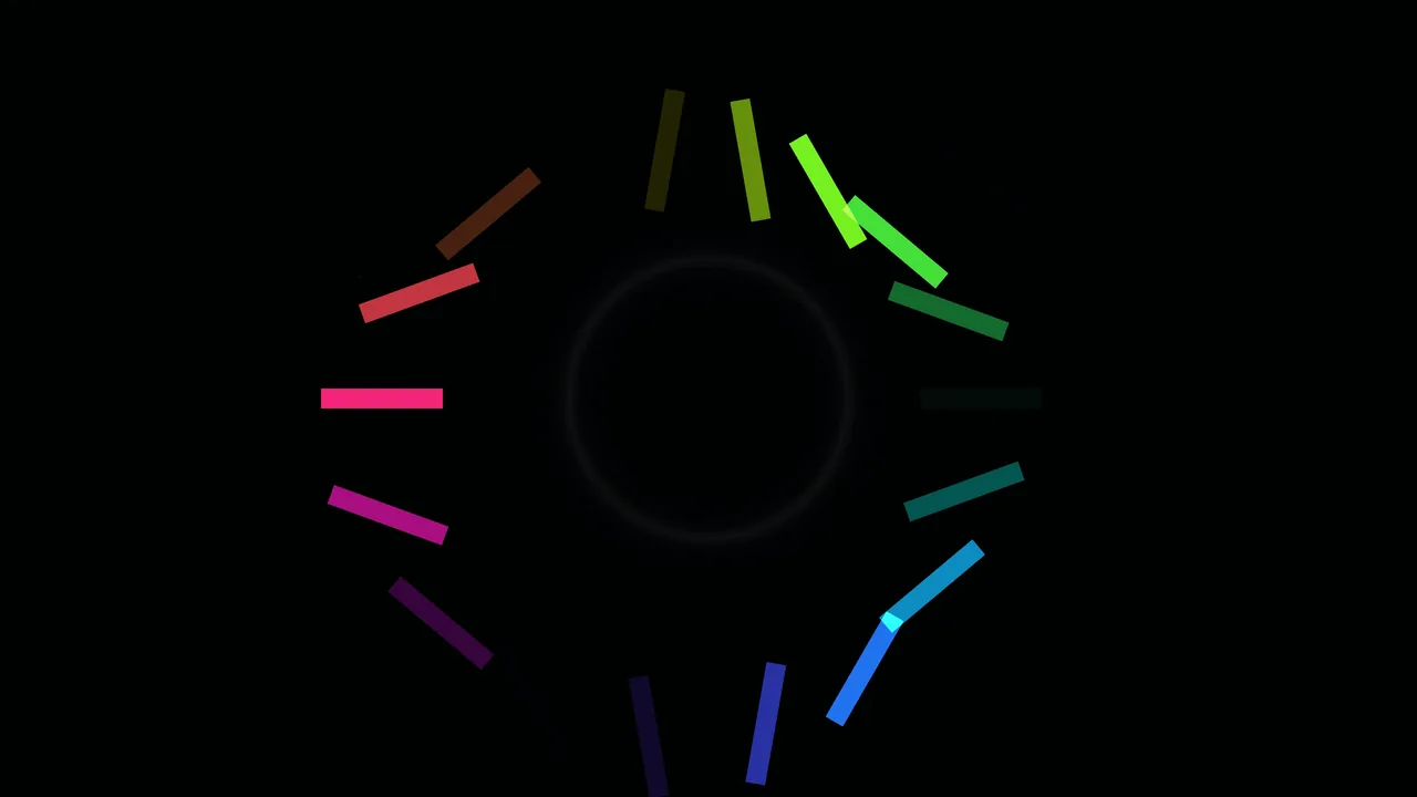 Colorful Circular Data Visualization on Black 4K Wallpaper