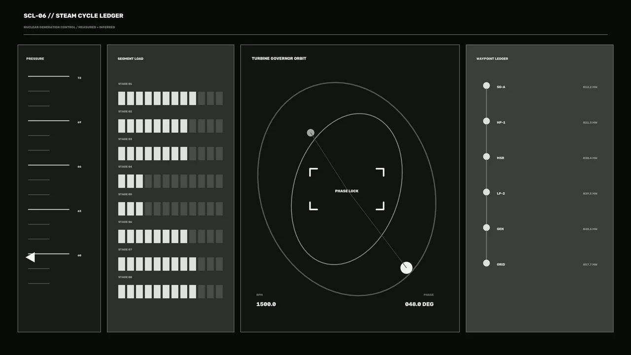 Steam Cycle Control HUD with Turbine Orbit Telemetry