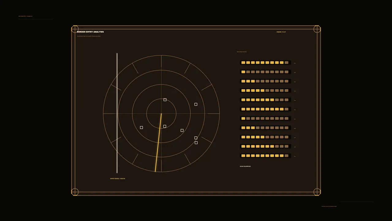 Border Entry Analysis Radar HUD 4K Sci-Fi Wallpaper