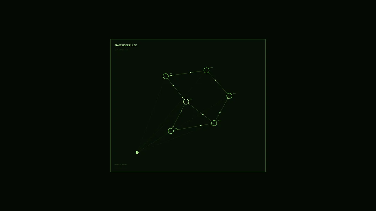 Green Node Network HUD Dashboard 4K Wallpaper