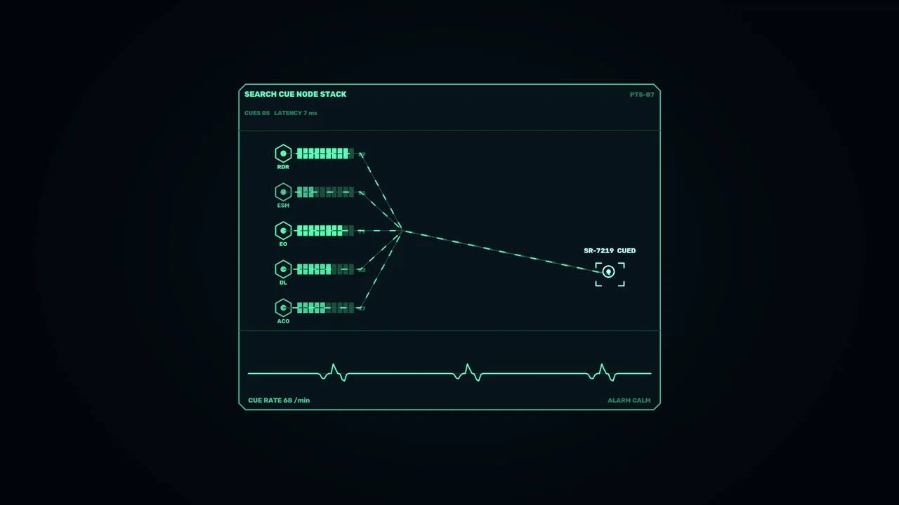 Sci-Fi Search Cue HUD Telemetry Dashboard 4K Wallpaper