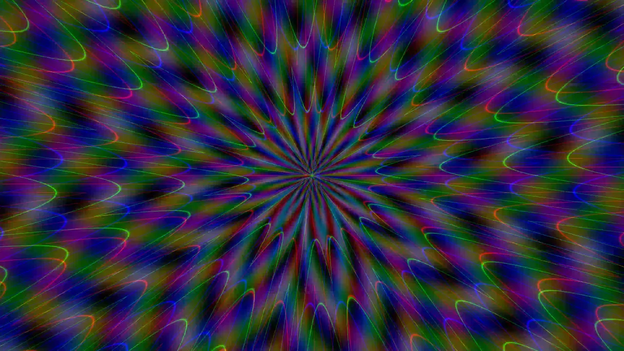 4K Sci-Fi HUD-Style Screen Graphic with Radial Color Pattern