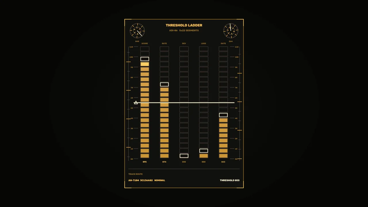 Amber Threshold Ladder Telemetry HUD 4K Sci-Fi Wallpaper