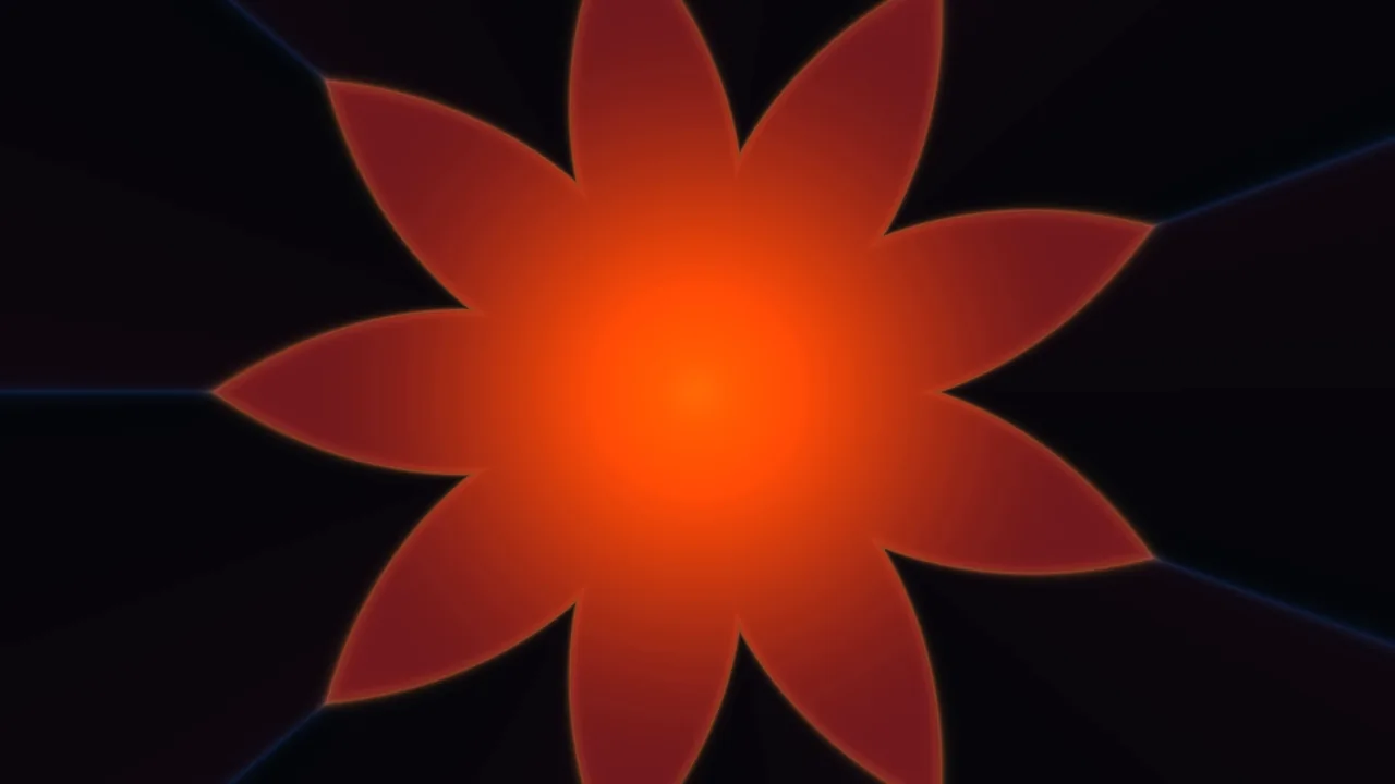 Glowing Red Orange Radial Flower 4K Wallpaper