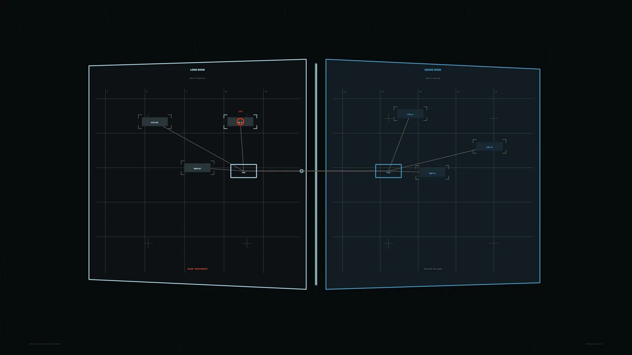 Sci-Fi Investment Portfolio Dashboard HUD with Dual Grid Panels, 4K Wallpaper