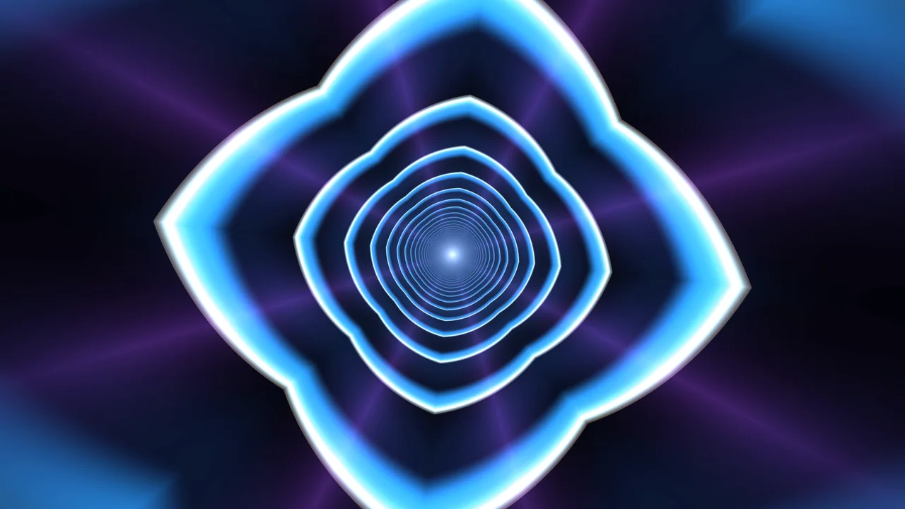 Abstract Cyan Concentric Portal 4K Wallpaper