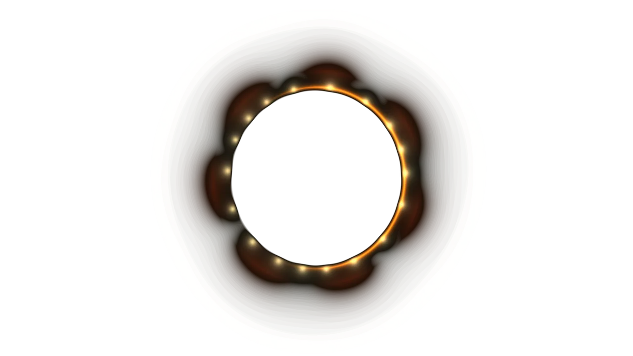 Circular Ring Scanner HUD with Amber Indicators – 4K Sci-Fi Wallpaper