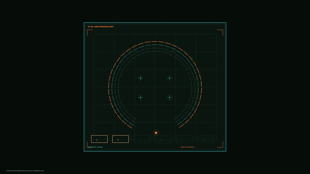 Spacecraft Cabin Pressure Alert HUD 4K Wallpaper