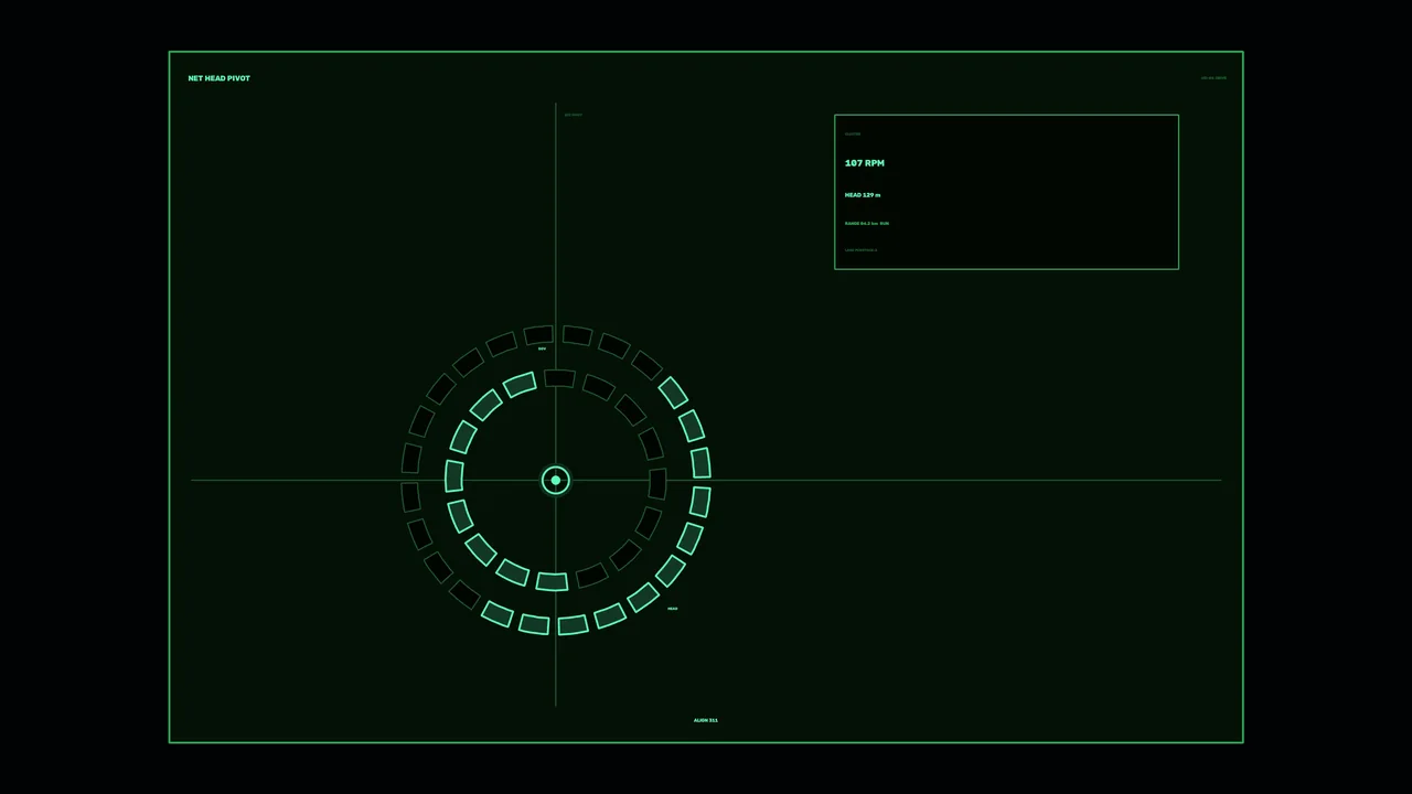 Hydroelectric Power Control HUD 4K Sci-Fi Wallpaper