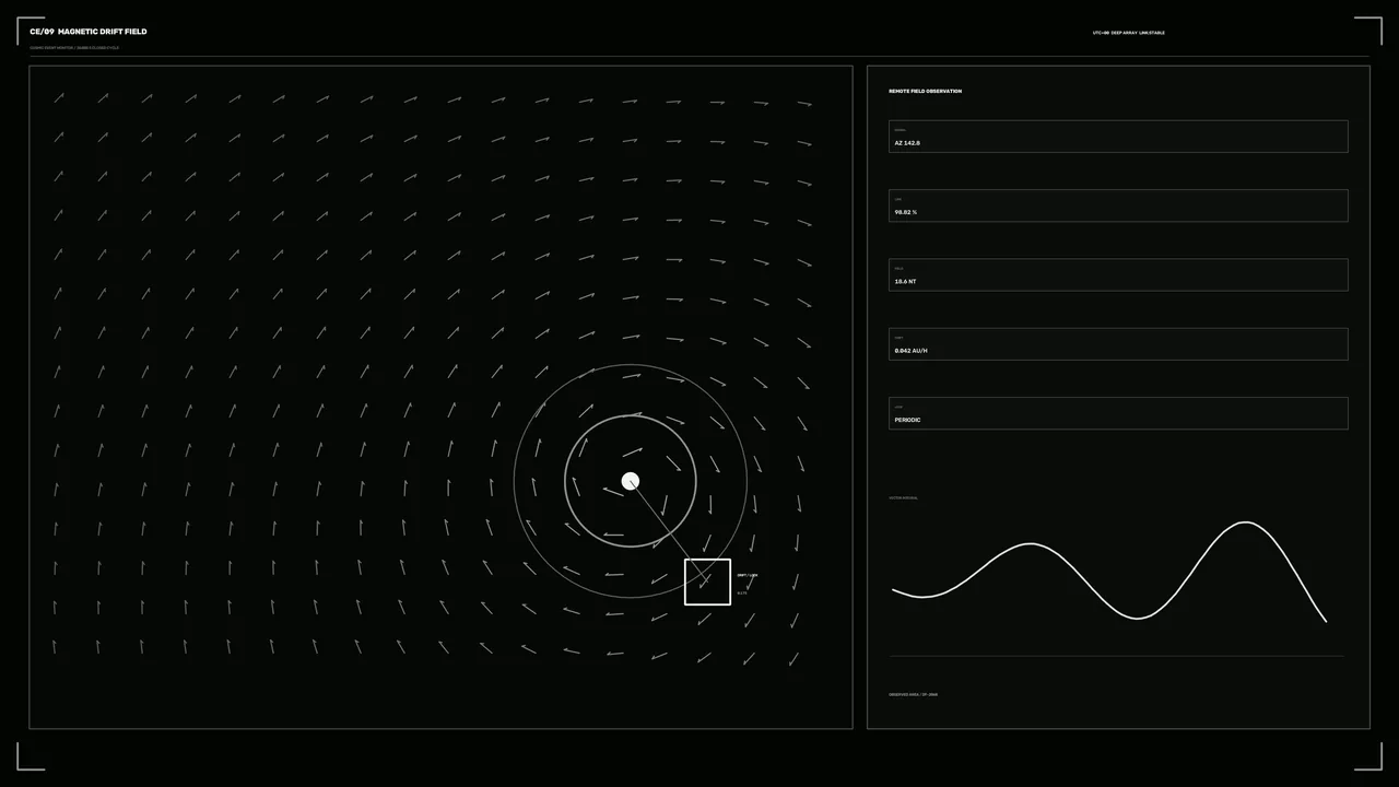 Cosmic Event Magnetic Drift Field Telemetry HUD