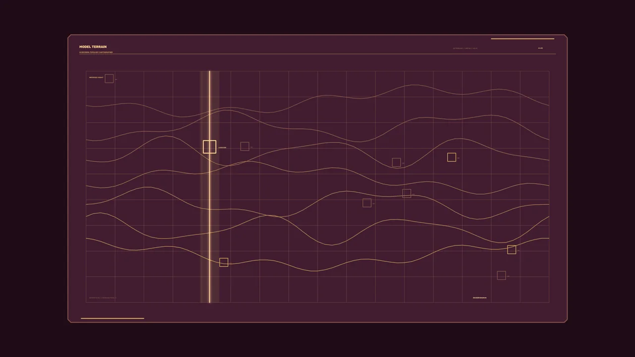 Sci-Fi Terrain Model HUD with Contour Telemetry