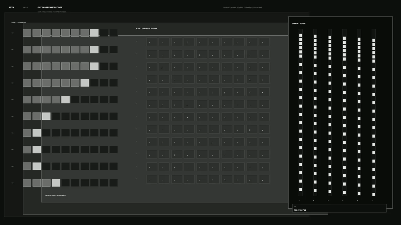 Monochrome Sci-Fi Signal Decoder HUD Dashboard 4K Wallpaper