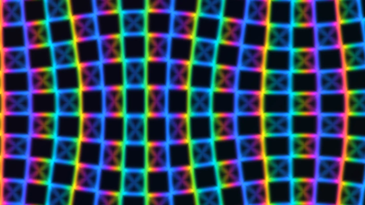 Colorful Neon Grid HUD Interface 4K Wallpaper