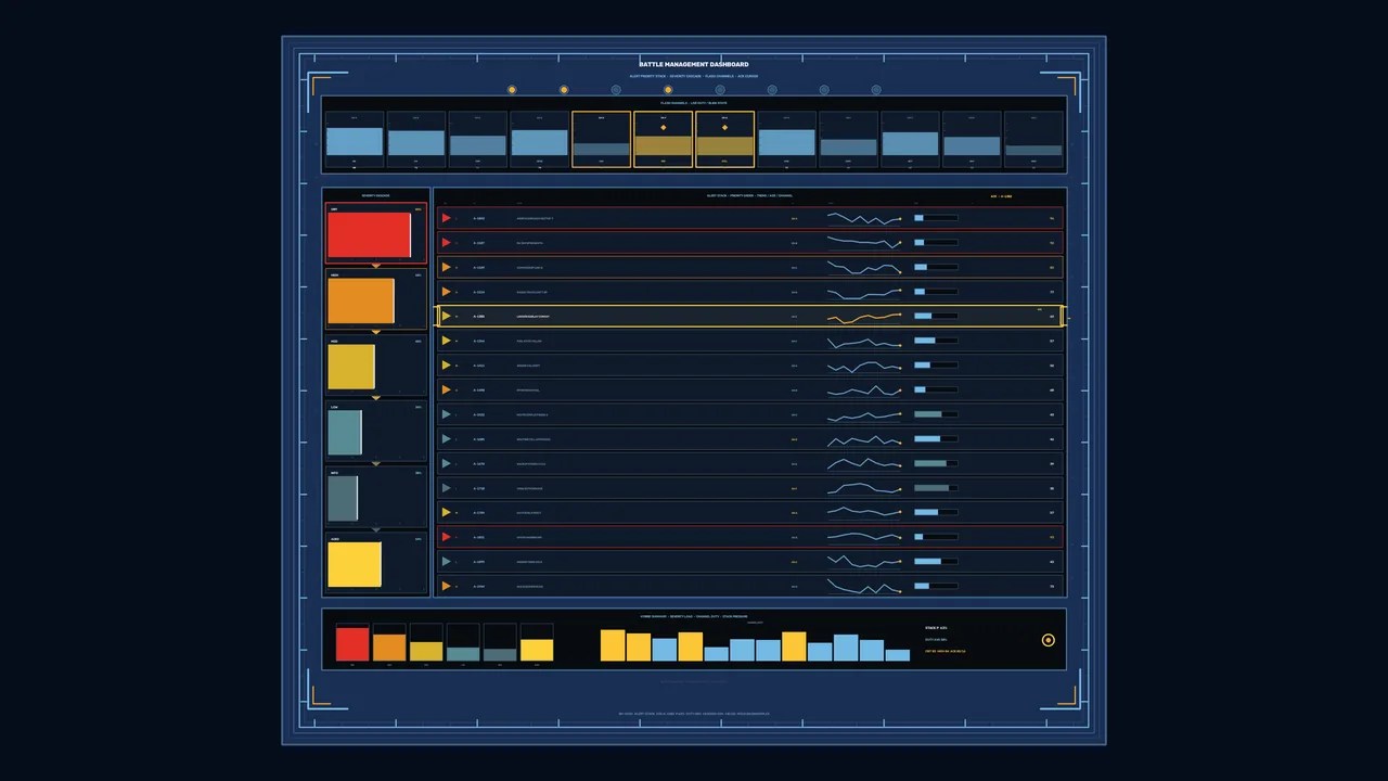 Sci-Fi Battle Management HUD Status Dashboard 4K Wallpaper