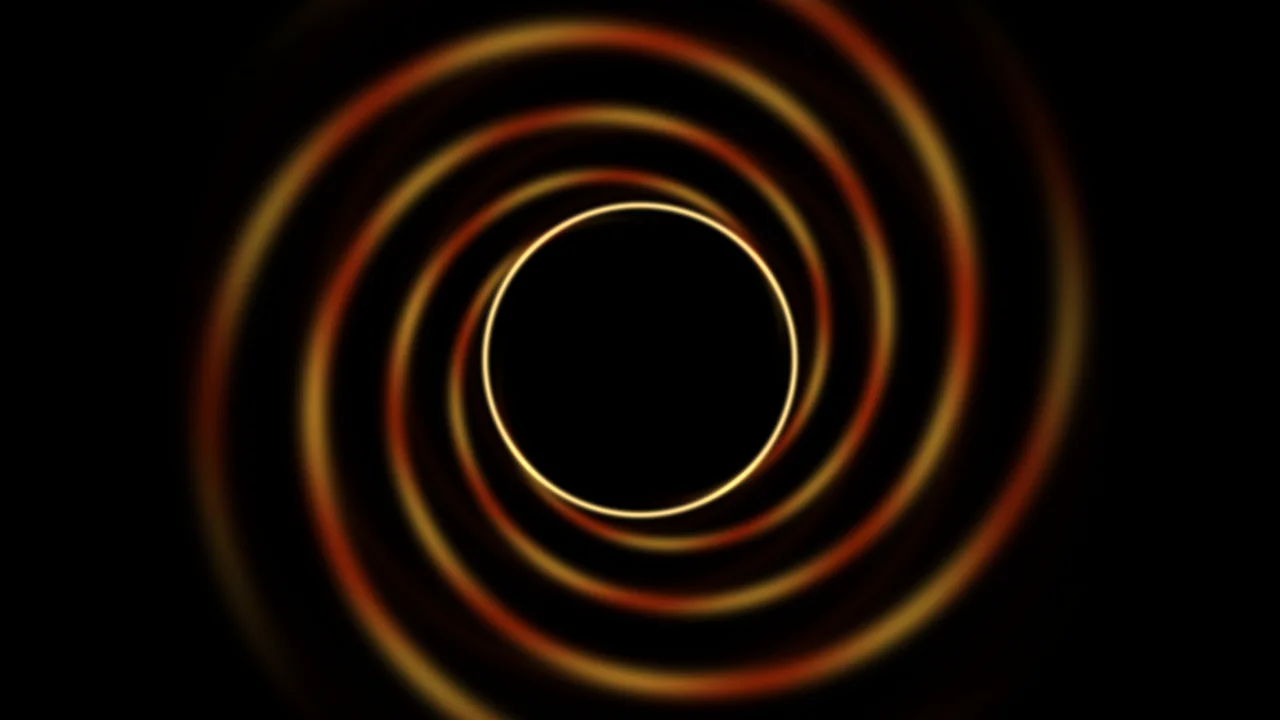 Concentric Orange and Amber Rings on Black 4K Wallpaper