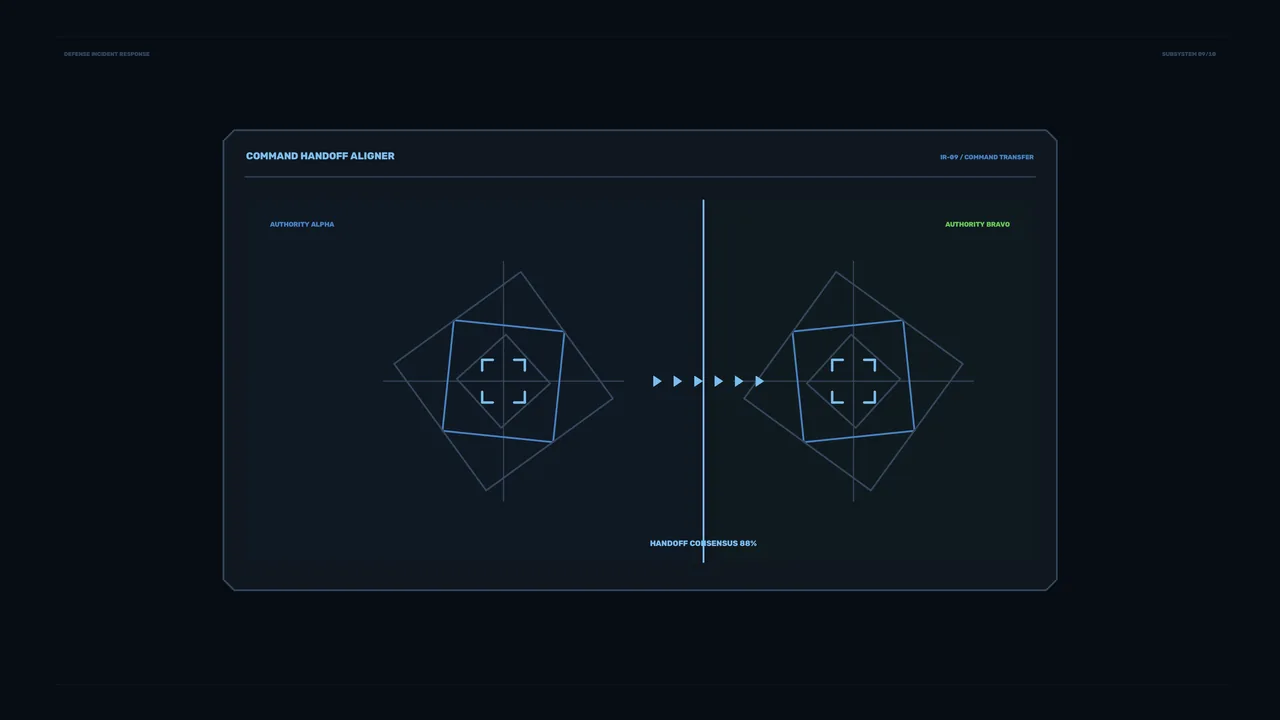 Sci-Fi Command Handoff HUD with Symmetrical Wireframe Interface 4K Wallpaper