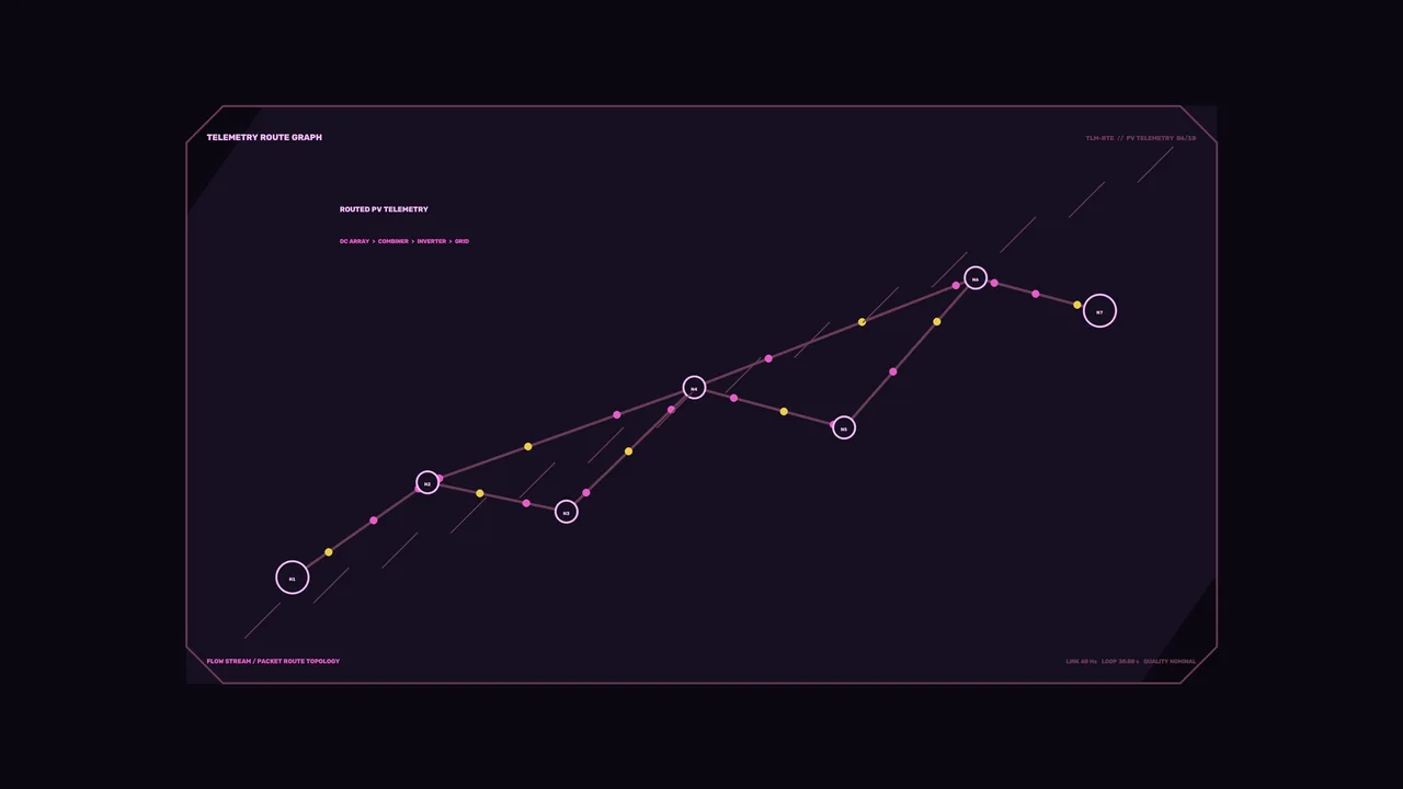 Photovoltaic Telemetry Route Graph Sci-Fi HUD 4K Wallpaper