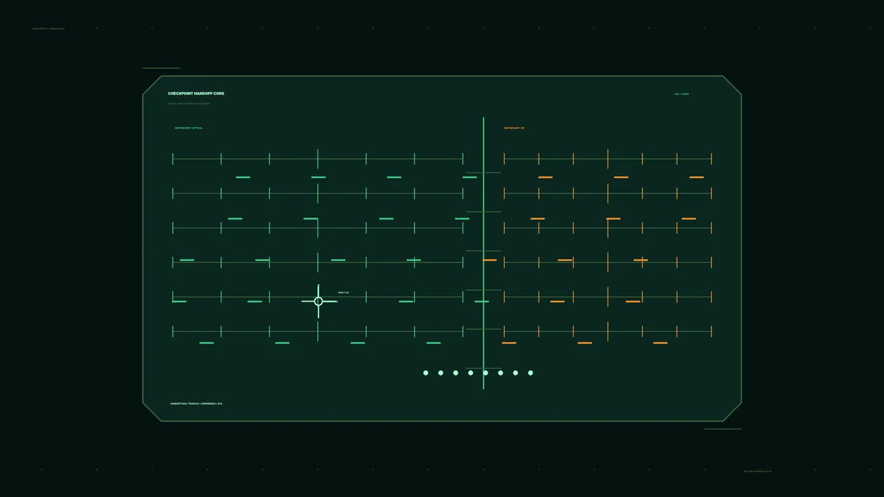 Checkpoint Handoff Core Sci-Fi HUD Interface Wallpaper