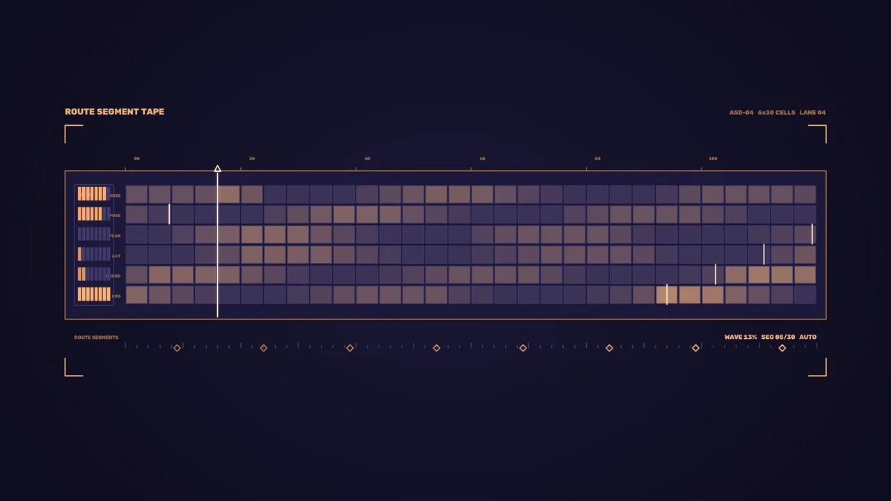 Route Segment Grid HUD Interface 4K Sci-Fi Wallpaper