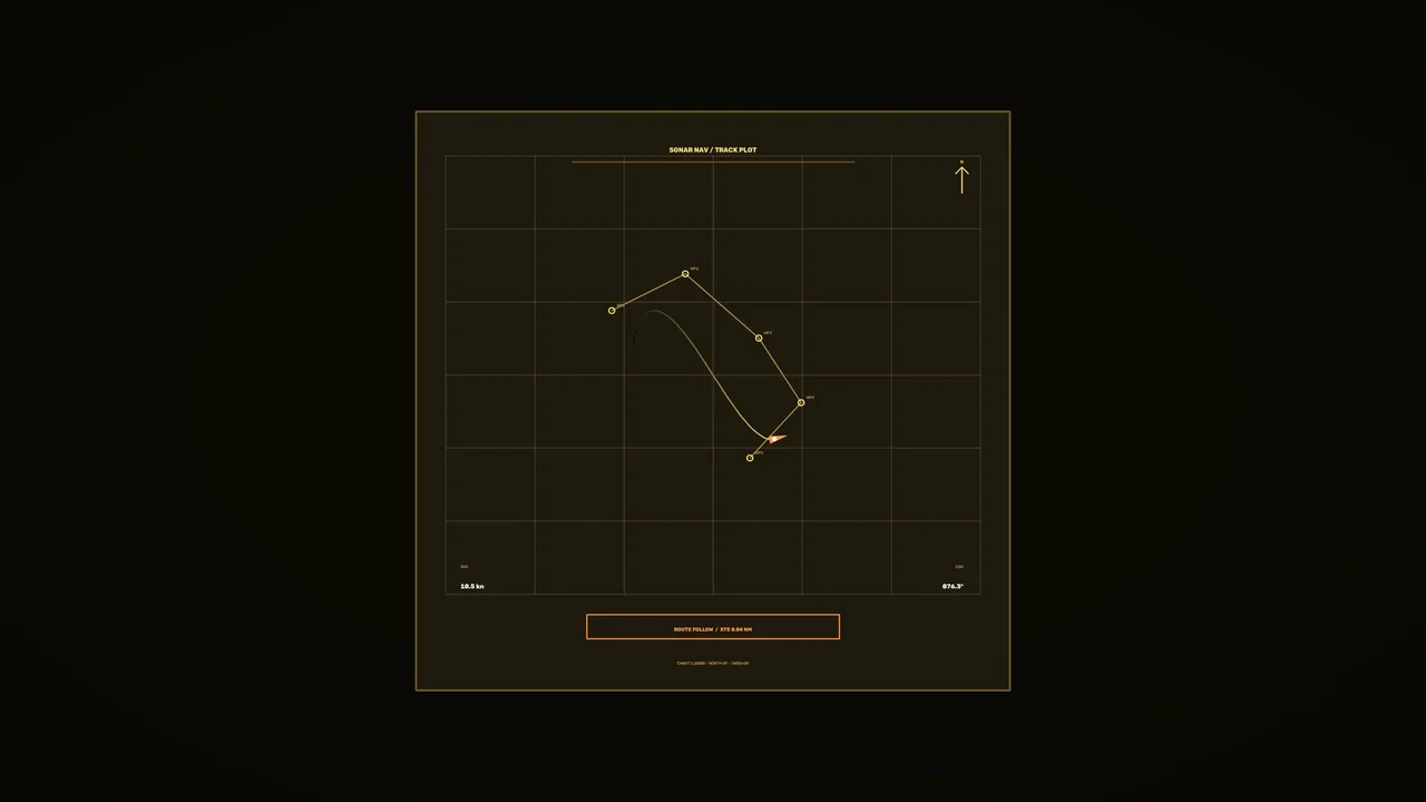 Sonar Navigation Track Plot HUD 4K Sci-Fi Wallpaper