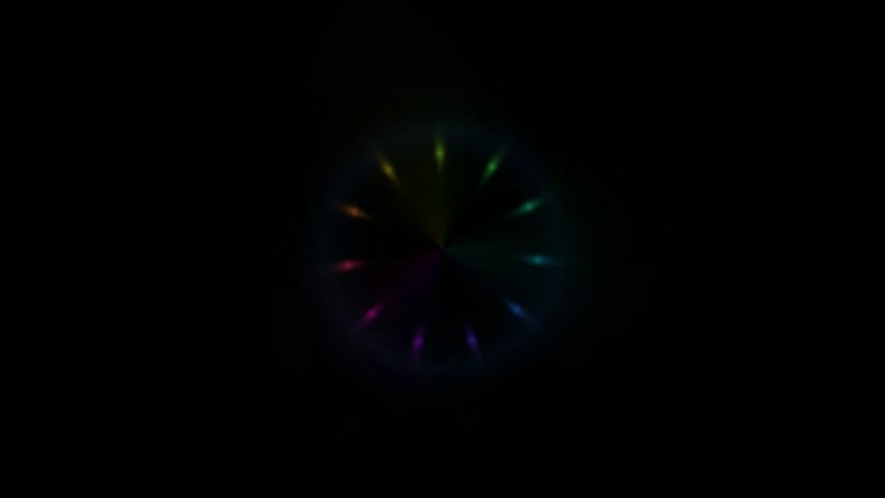 Chromatic Radial Loading Indicator on Black 4K Wallpaper