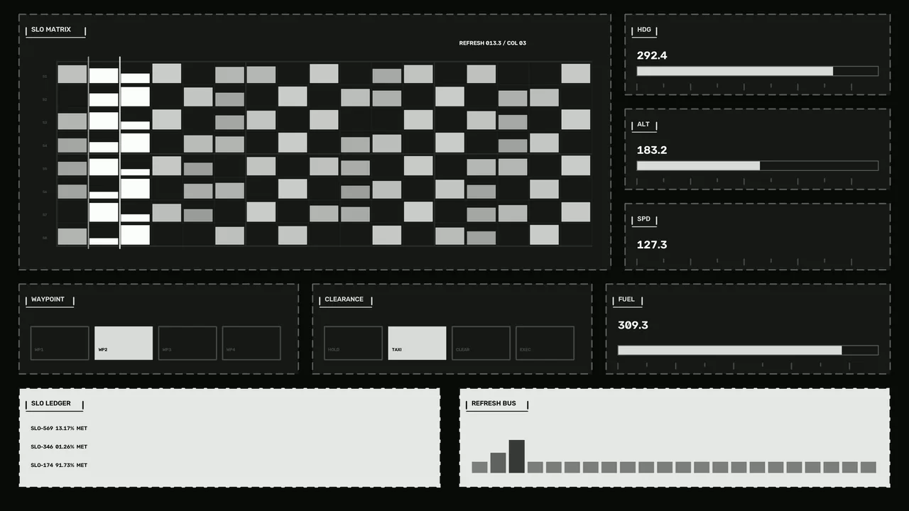 Monochrome Aircraft Navigation HUD Dashboard 4K Wallpaper