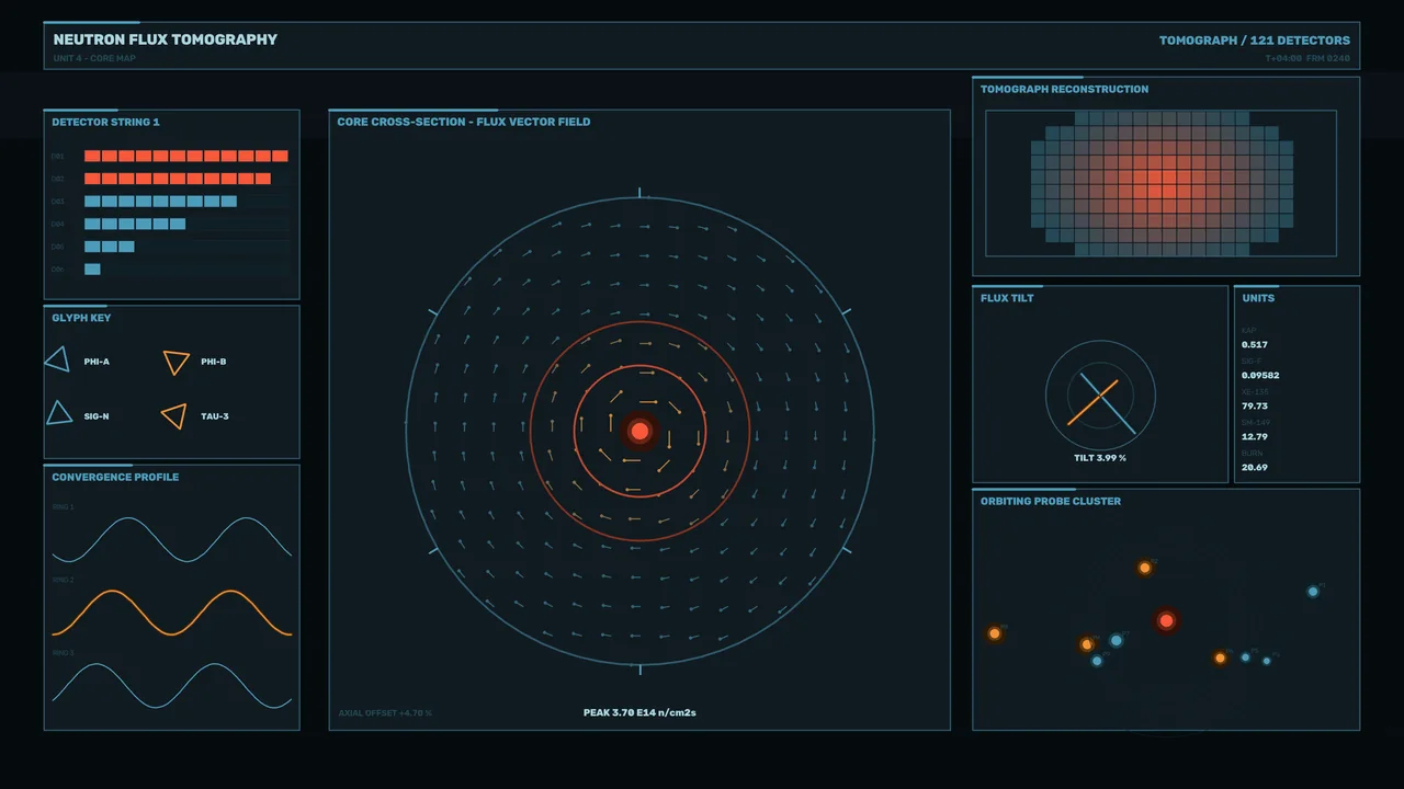 Neutron Flux Tomography HUD – 4K Sci-Fi Wallpaper