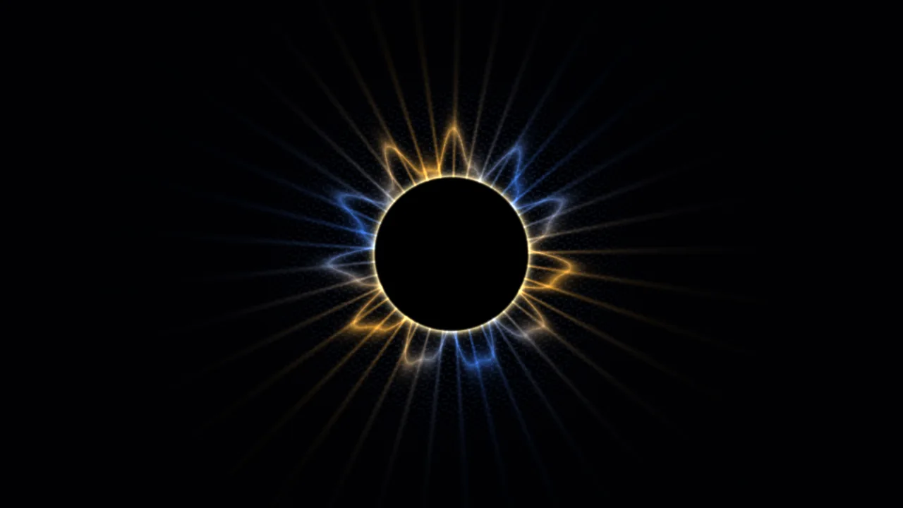 Circular Sci-Fi Scanner HUD with Blue, Gold and White Radial Traces
