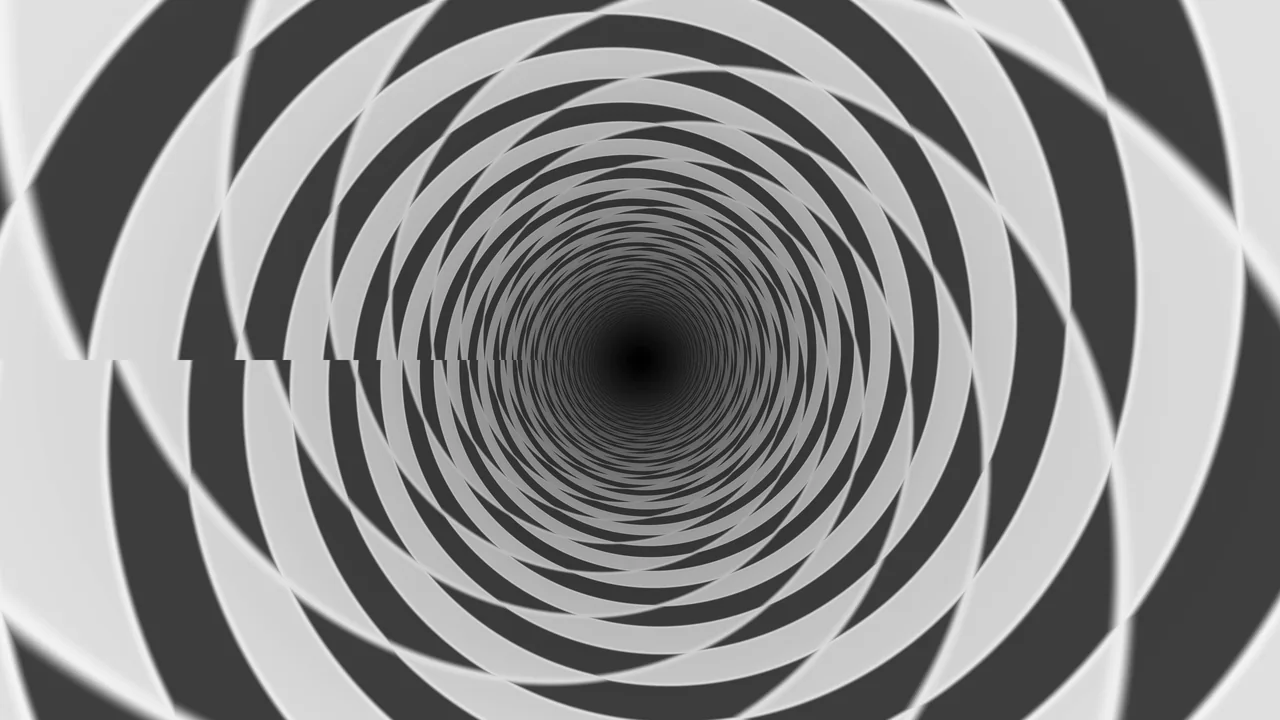 Monochrome Concentric Optical Tunnel 4K Wallpaper