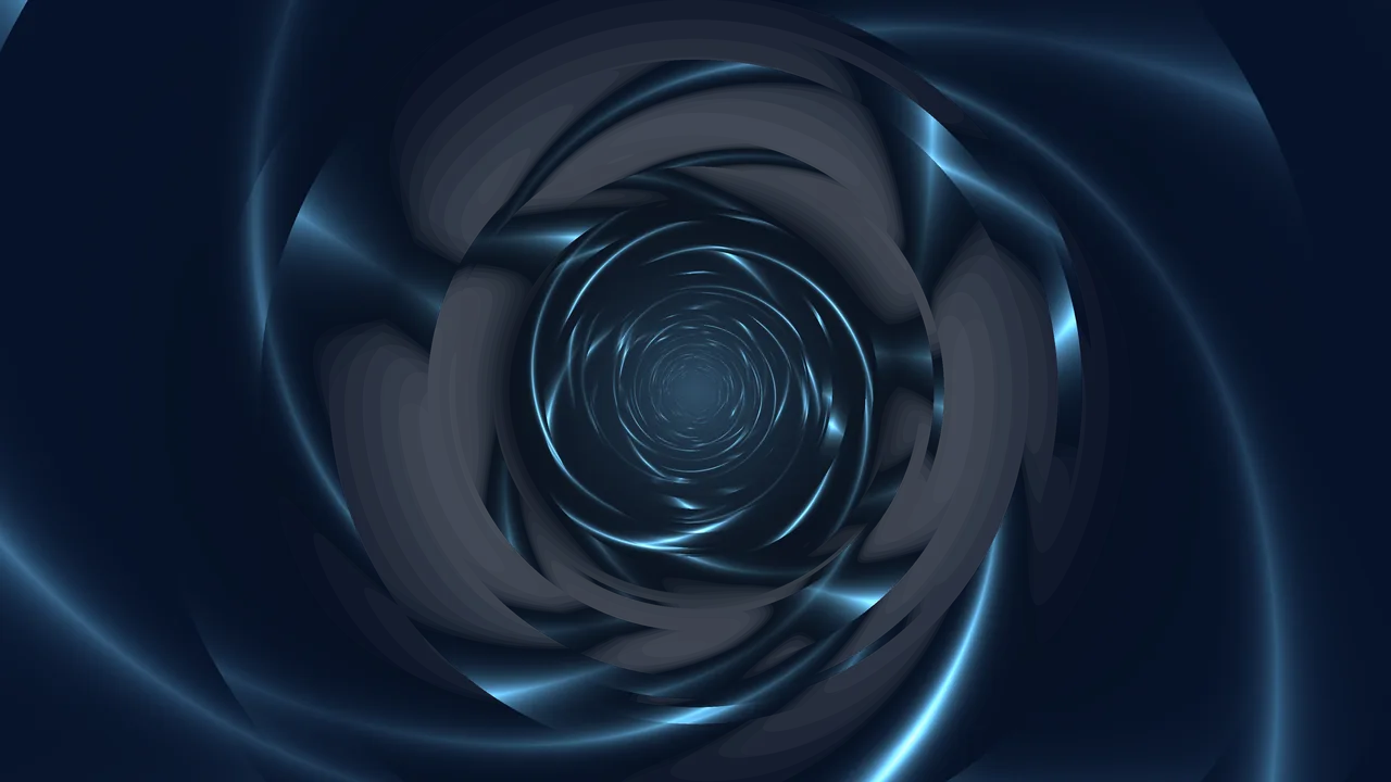 Electric Blue Spiral Tunnel Abstract 4K Wallpaper