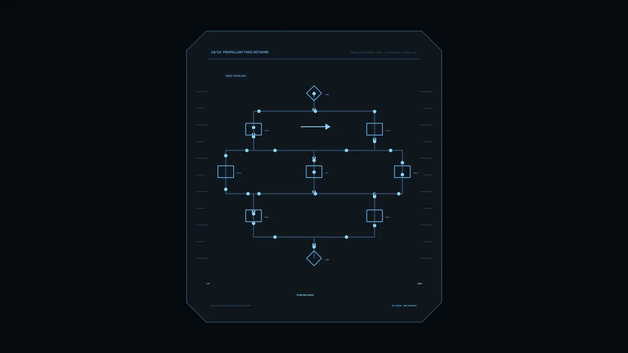 Propellant Feed Network Diagnostics HUD 4K Sci-Fi Wallpaper