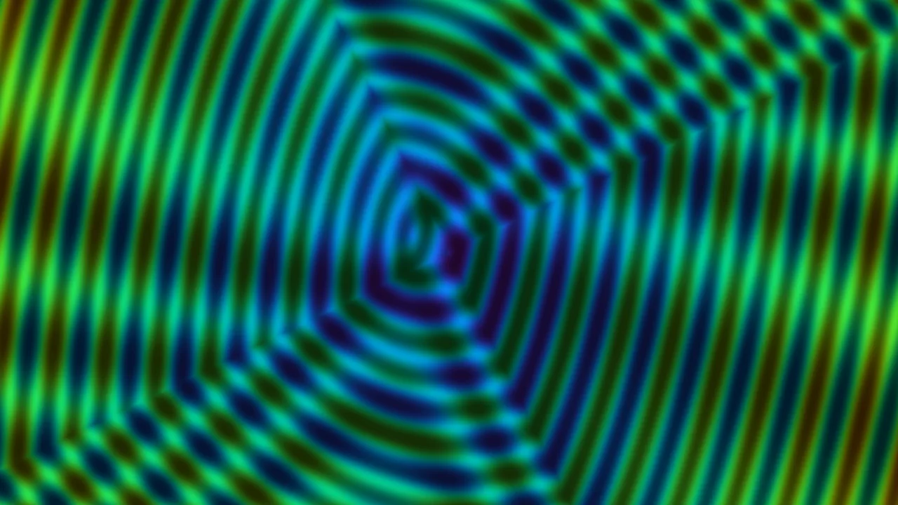 Abstract Green Blue Interference Wave Pattern 4K Wallpaper