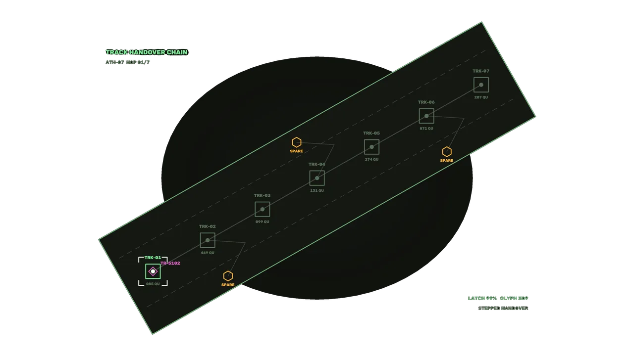 Sci-Fi Tracking Handover Chain HUD Interface 4K Wallpaper