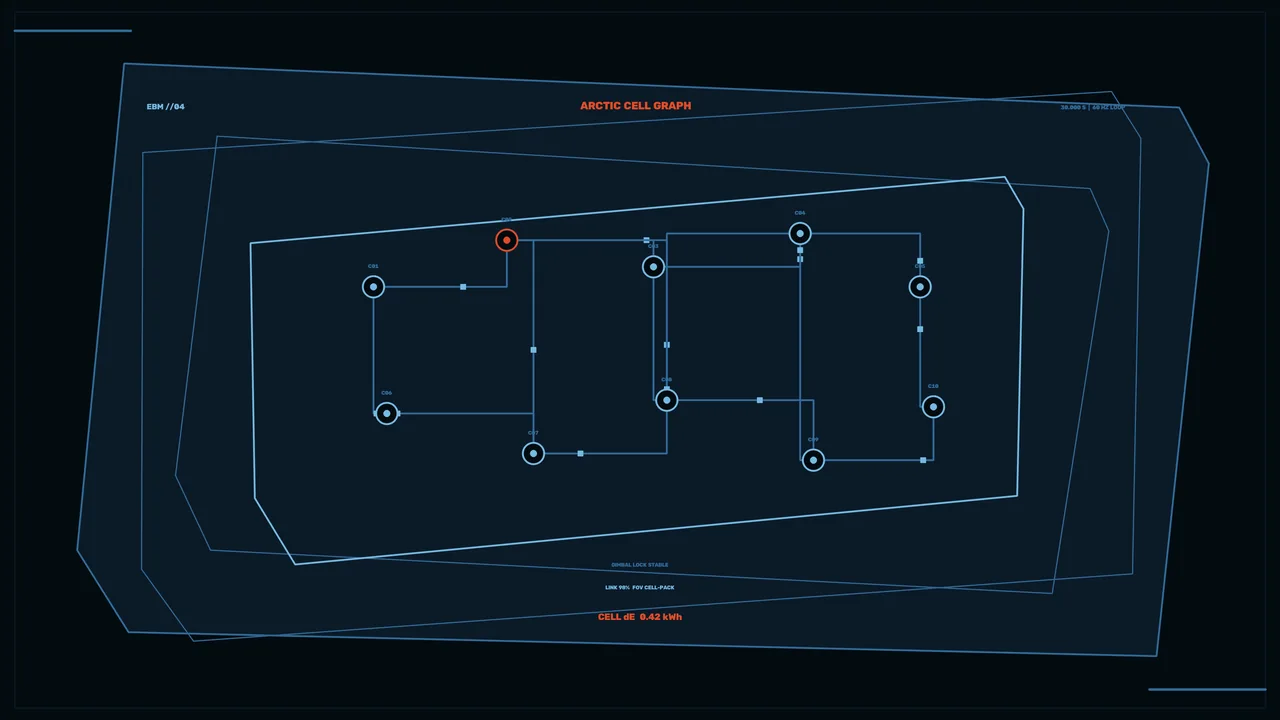 Battery Cell Energy Balance HUD 4K Sci-Fi Wallpaper