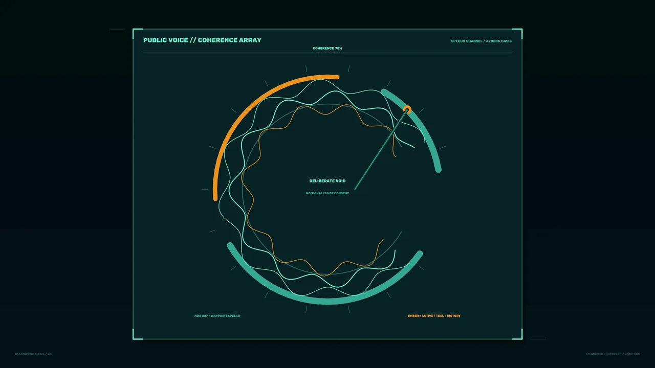 Public Voice Coherence Array Diagnostic HUD 4K Wallpaper