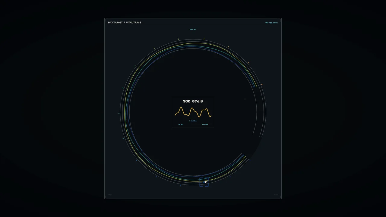Battery Status Circular HUD 4K Sci-Fi Wallpaper